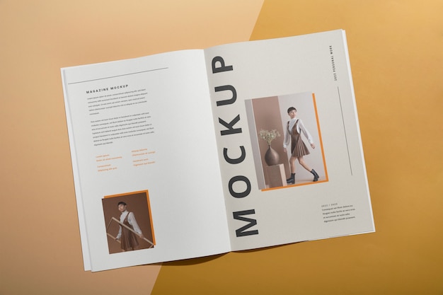 PSD tijdschrift met mockup met nietjessluiting