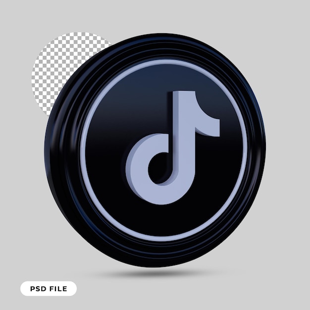 Tik tok icon 3d render isolated