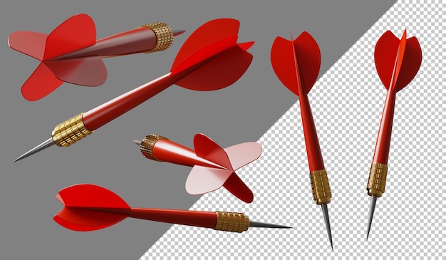 Tikkanuolet eri suuntiin, 3D-kuvitus