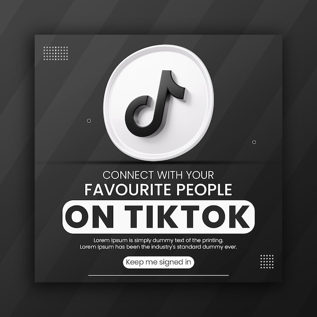 PSD tiktok 3d rendering icon