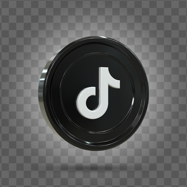 Tiktok 3d 소셜 미디어 아이콘 다채로운 광택 3d 아이콘 개념 구성에 대 한 3d 렌더링