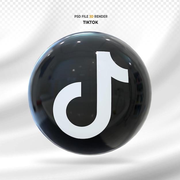 Tiktok ballonnen social media icoon 3d