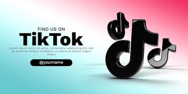 Tiktok-banner met gradiëntachtergrond