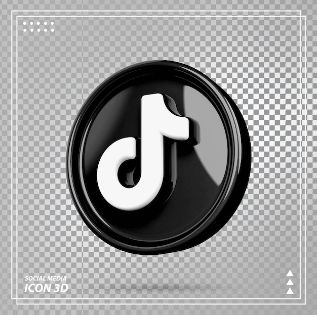 PSD tiktok icon 3d luxury render