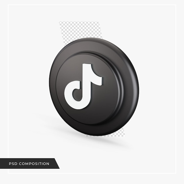 Tiktok icon in 3d rendering isolated