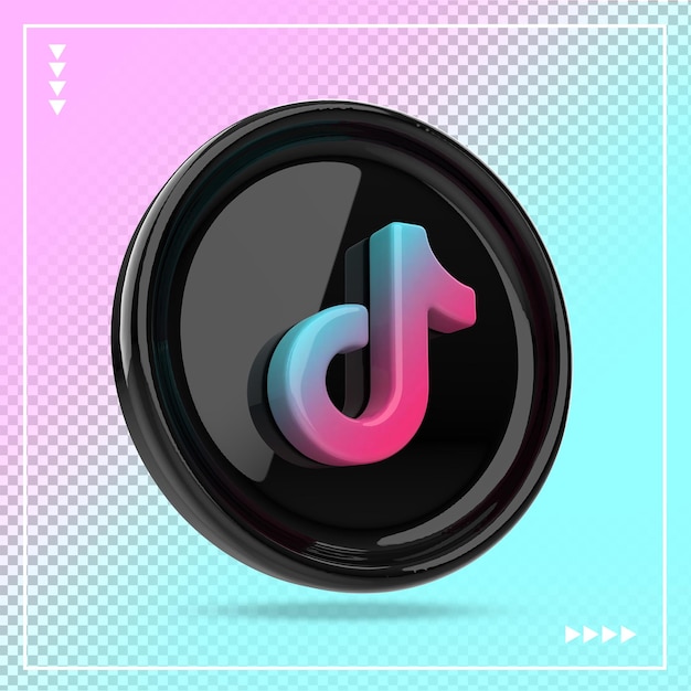 Tiktok icon 3d sui social media