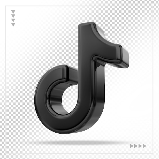 PSD tiktok icon social media 3d