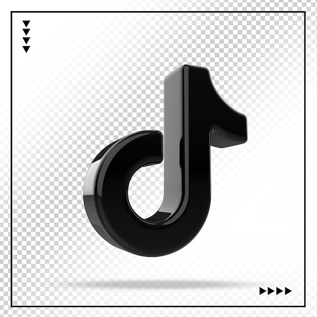 PSD tiktok icon social media 3d