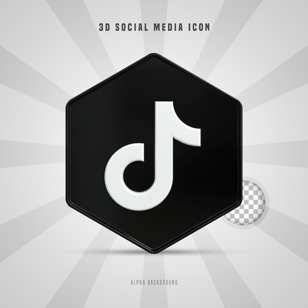Tiktok kleurrijk glanzend 3d-logo en 3d-pictogramontwerp voor sociale media