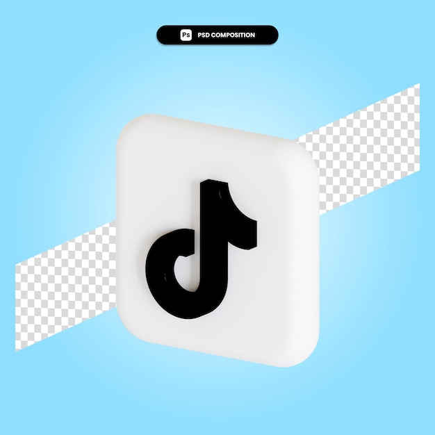 Изолированная иллюстрация 3d визуализации приложения tiktok logo