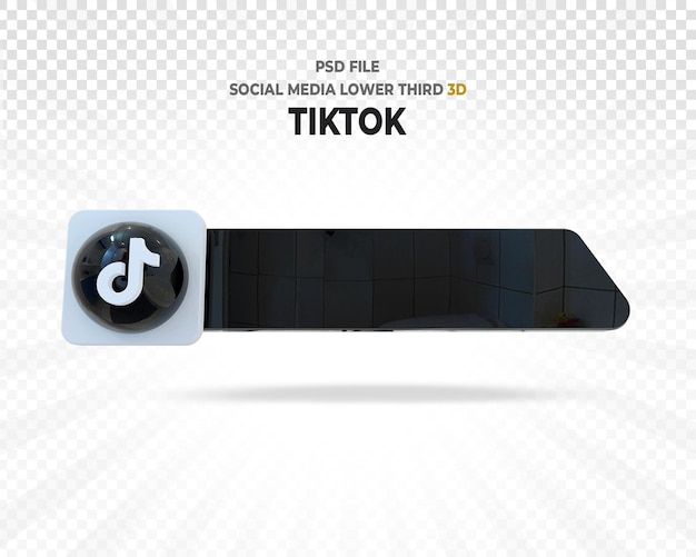 PSD tiktok-logo onderste derde 3d render