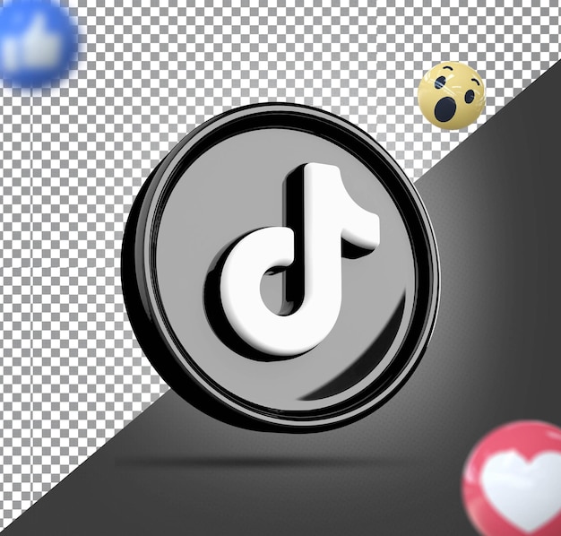 Tiktok logo social media 3d render creatief