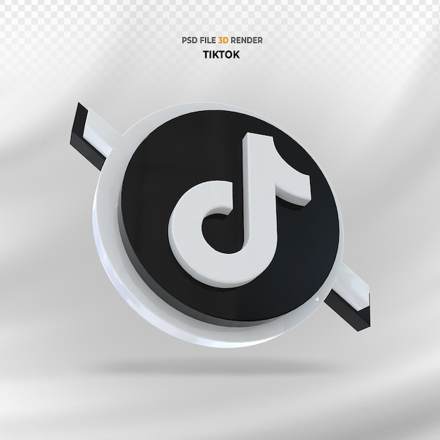 Tiktok logo social media rendering 3d