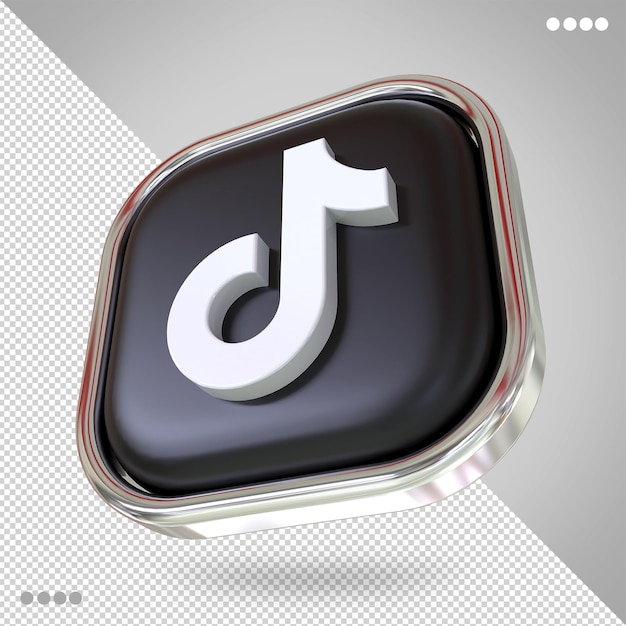 PSD stili 3d dei social media del logo tiktok
