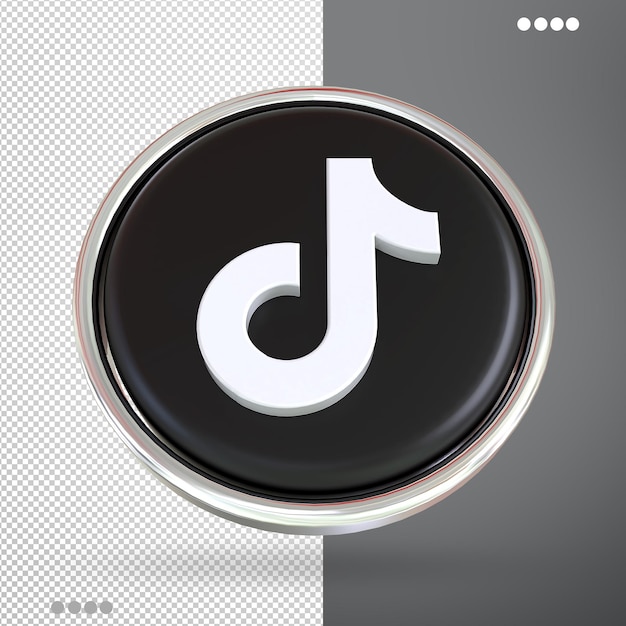 PSD stili 3d dei social media del logo tiktok