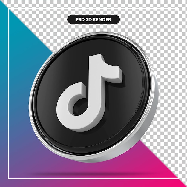 Логотип Tiktok в социальных сетях 3d стили