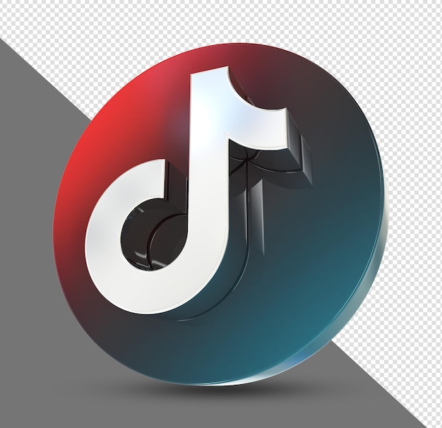 Tiktok logo social media 3d