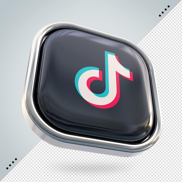 Tiktok-logo sociale media 3d-renderstijlen