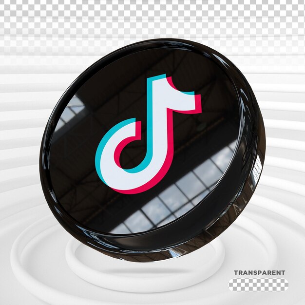 Tiktok 로고 소셜 미디어 3d 렌더링