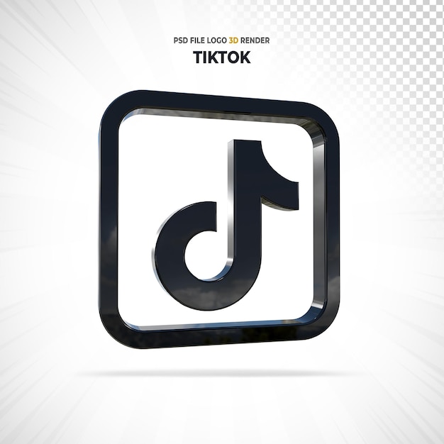 Tiktok logo style social media 3d render