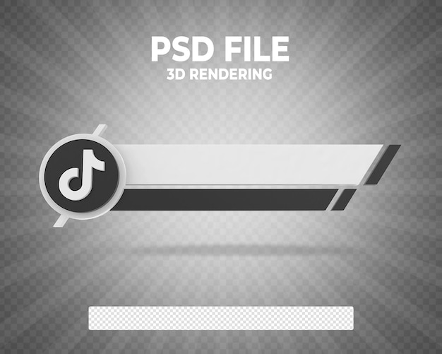 Tiktok terzo banner inferiore 3d stile di rendering