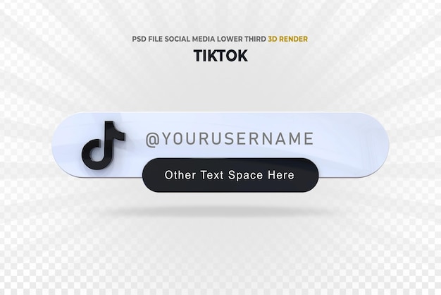 Tiktok lower third banner 3d style render