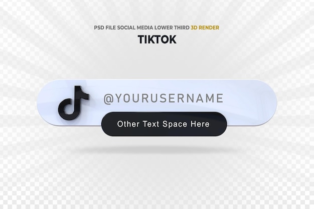 Tiktokローワーサードバナー3dスタイルレンダリング