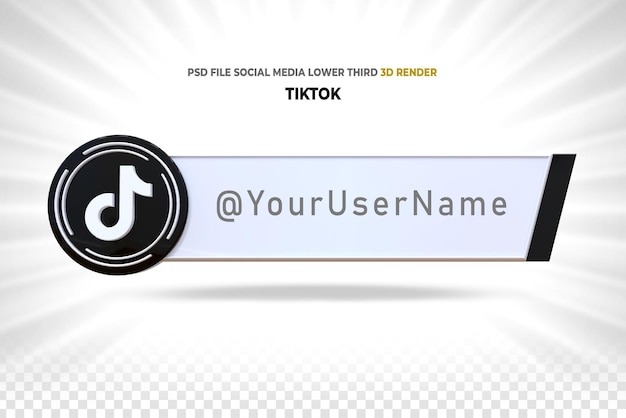 Tiktok terzo banner inferiore in stile 3d rendering