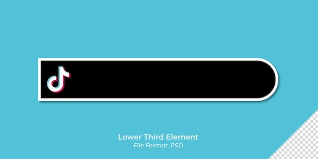 Tiktok lower third design psd file editable follow me on tiktok template banner element