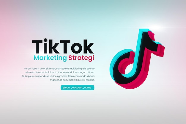 PSD strategie di marketing di tiktok per i post sui social media