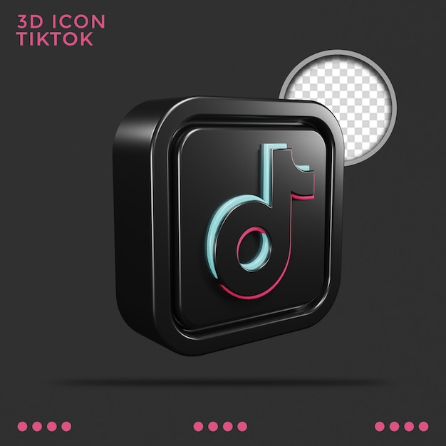 Tiktok-pictogram 3d-gerenderd social media-pictogram geïsoleerd pictogram slim object