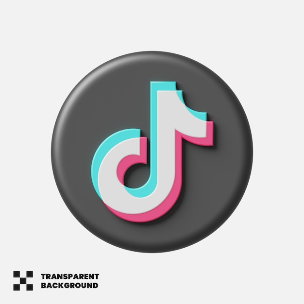 Tiktok-pictogram voor sociale media in 3d-weergave