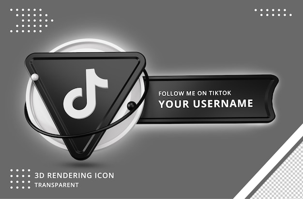 PSD tiktok profile icon in 3d rendering