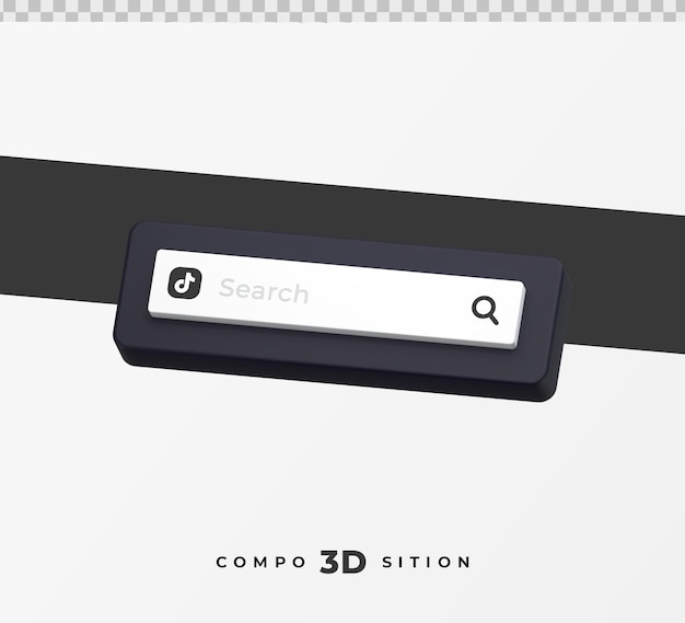 Tiktok search bar 3d rendering