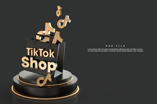 PSD tiktok 상점 로고 3d