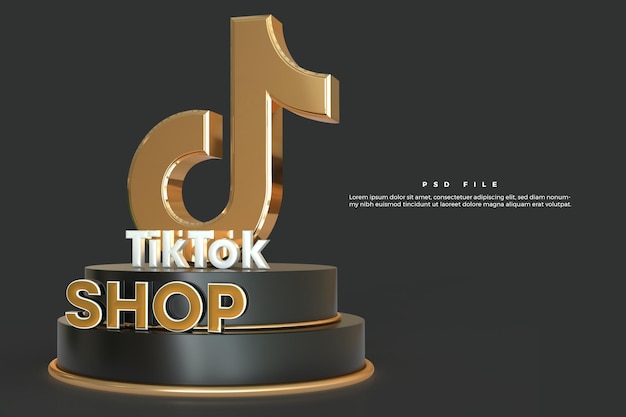 PSD tiktok shop logo 3d