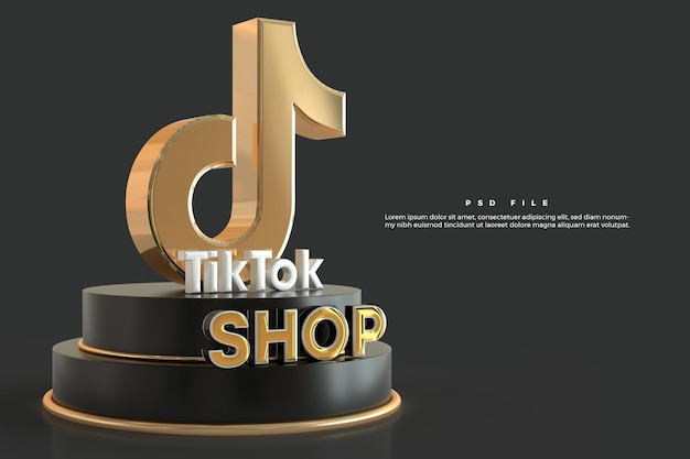 PSD tiktok shop logo 3d
