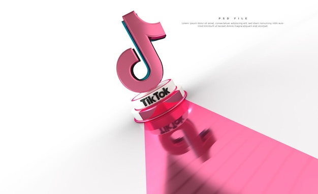 PSD logo del negozio tiktok 3d