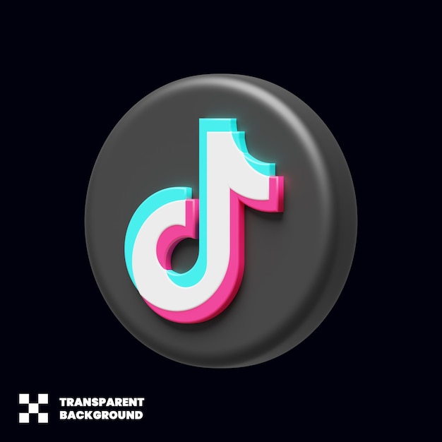 Icona dei social media di tiktok nel rendering 3d