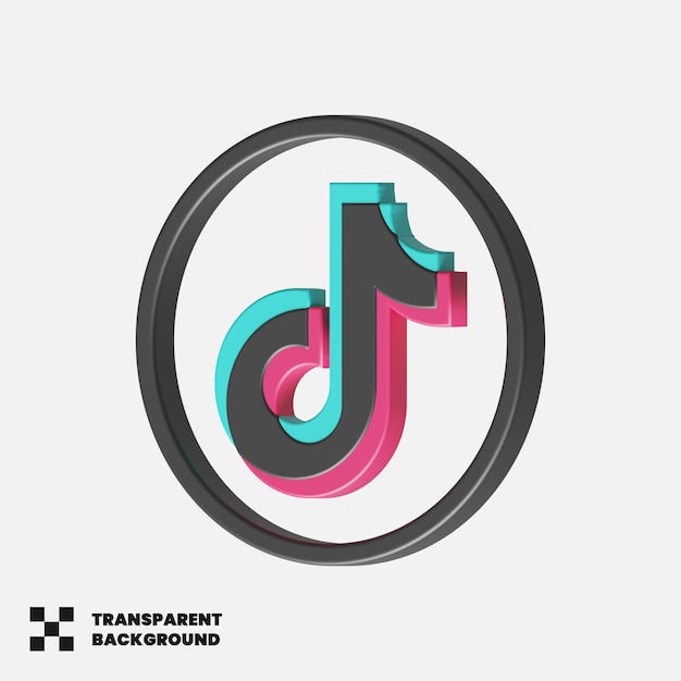 Tiktok social media icon in 3d render