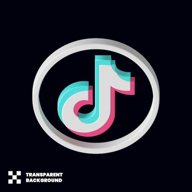 PSD tiktok social media icon in 3d render