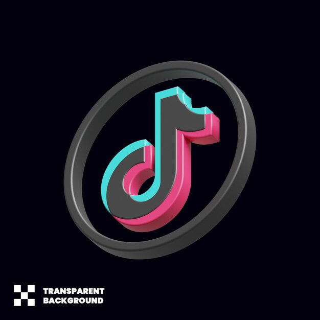 PSD tiktok social media icon in 3d render