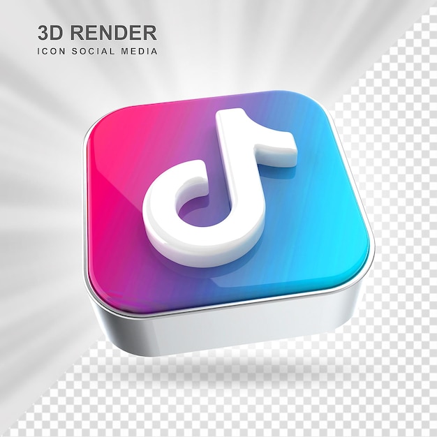 Tiktok icona social media 3d