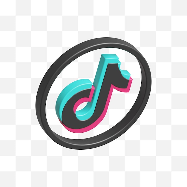 PSD tiktok social media icon 3d