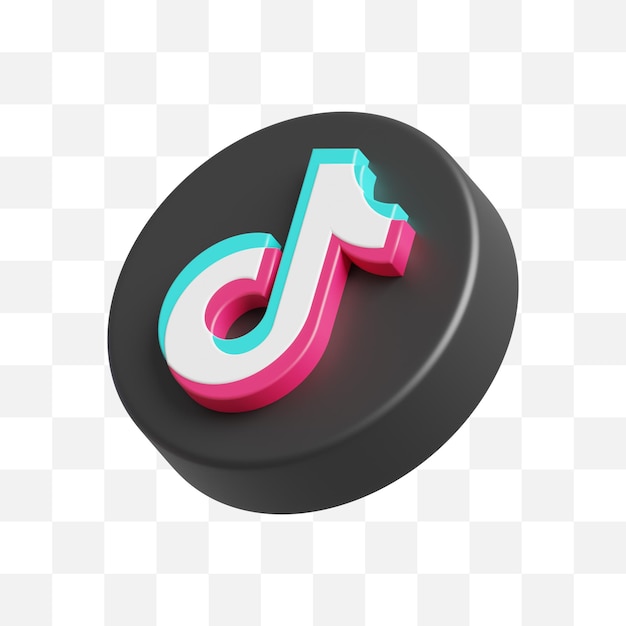 PSD Значок социальных сетей tiktok 3d