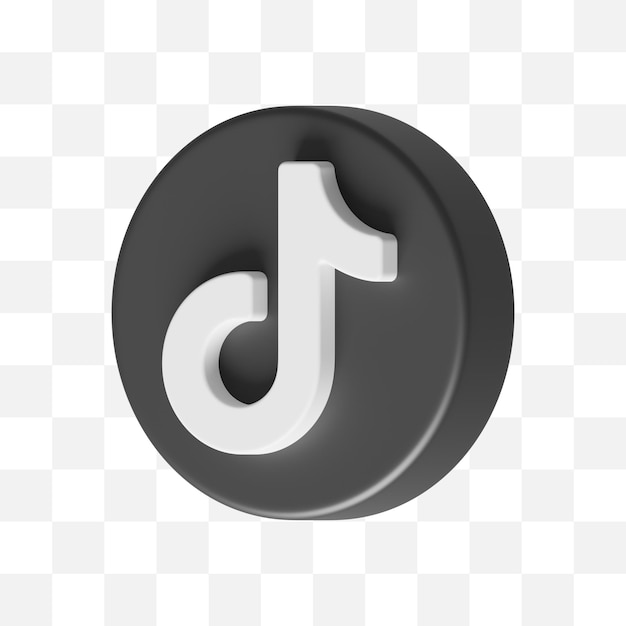 PSD tiktok social media icon 3d