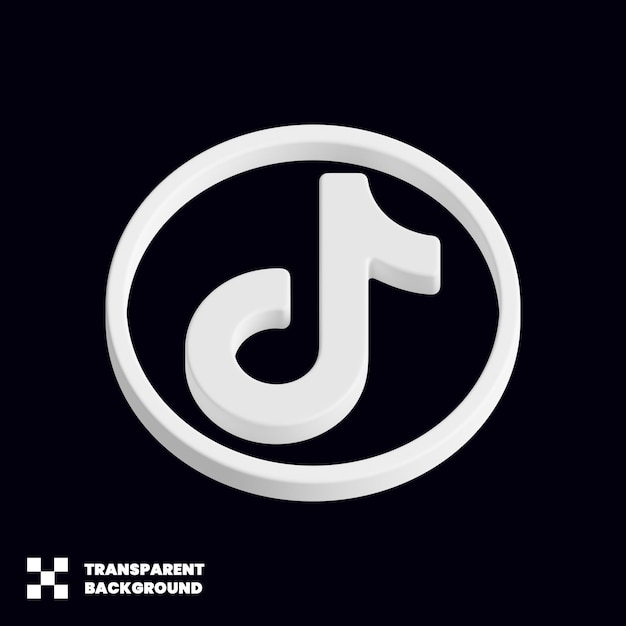 PSD tiktok social media icon 3d