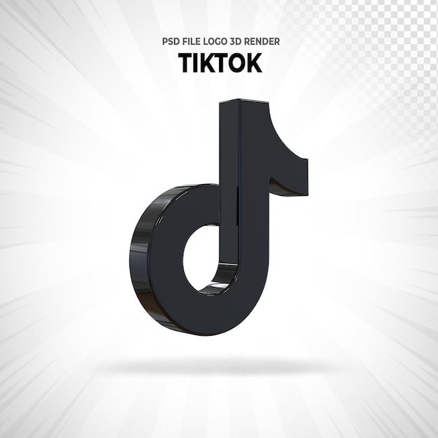 Логотип tiktok в социальных сетях 3d