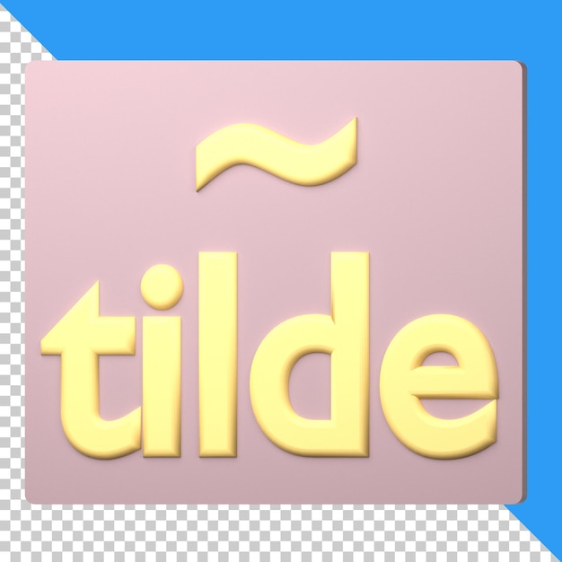 在透明背景上隔離的 tilde 圖標