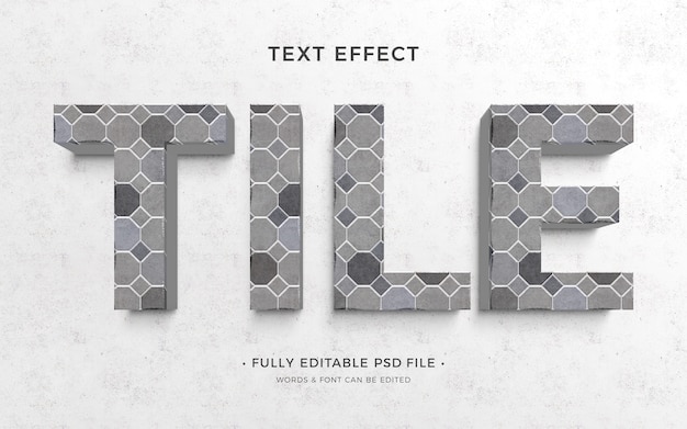 Tile text effect